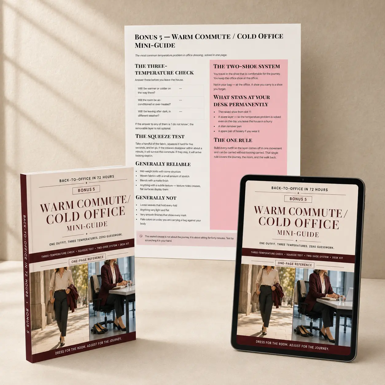 BONUS 5: Warm Commute / Cold Office Mini Guide bonus mockup
