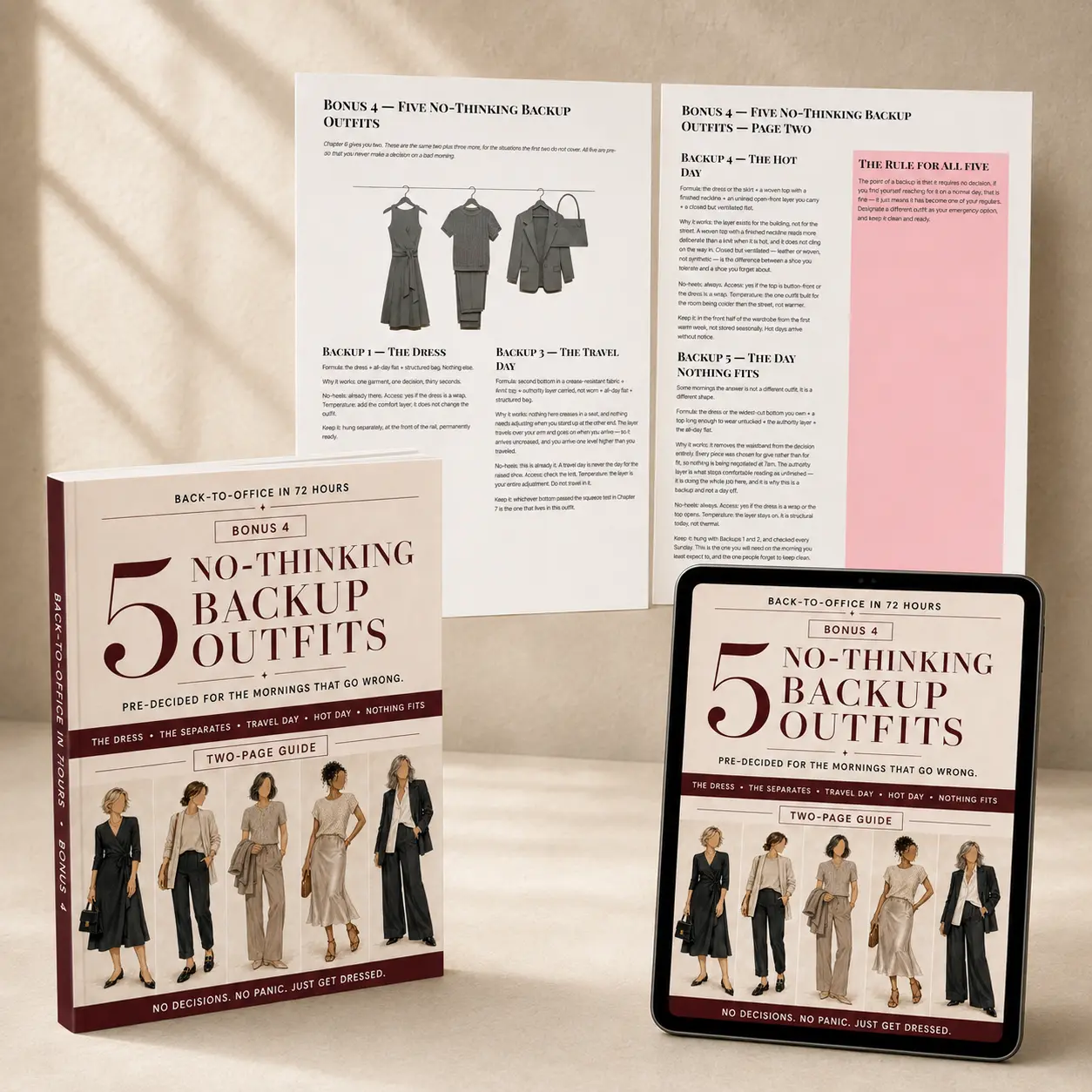 BONUS 4: 5 No Thinking Backup Outfits bonus mockup